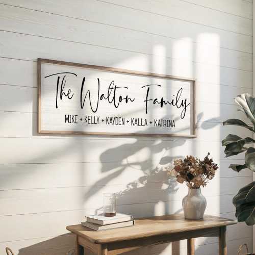 Personalized Family Name Sign, Custom Last Name Established Sign, Wedding Gift for Couple, Housewarming Gift, Farmhouse Wall Decor