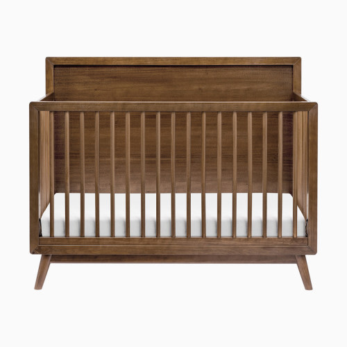 babyletto Palma 4-in-1 Convertible Crib with Toddler Bed Conversion Kit - Natural Walnut