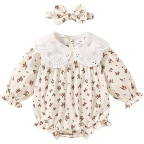 Happy Town Toddler Baby Girl Fall Rompers Long Sleeve One Piece Outfits