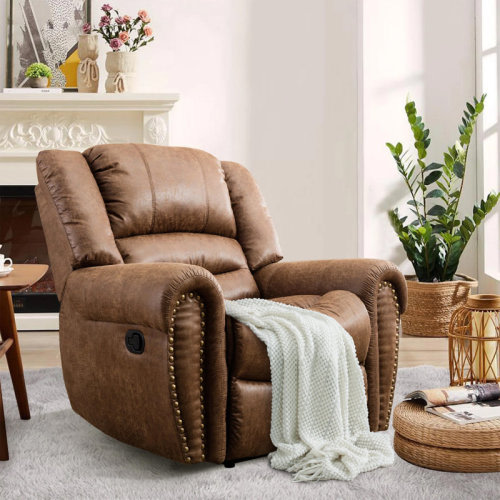 Red Barrel Studio® Chemika 40.9'' W Classic Super Soft Padding And Oversize Manual Recliner With Rivets & Reviews | Wayfair