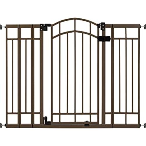Ingenuity Decorative Extra Tall Baby Gate & Dog Gate, 28.5"-48" Wide, 36" Tall, Hardware or Pressure Mounted, Install on Top or Bottom of Stairs, Banister, or Doorway - Bronze
