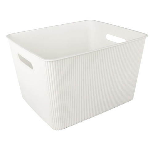 Doric White Storage Basket, Large