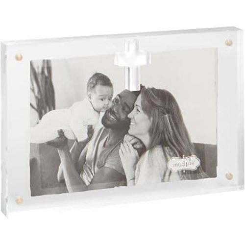 Mud Pie Horizontal Acrylic Cross 4"x6" Picture Frame