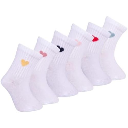 Bella Baby & Toddler Seamless-Toe Turkish Cotton Ribbed Crew Socks (6-Pack)