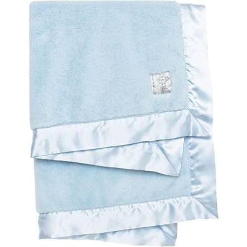 Little Giraffe Posh Mink Baby Blanket - Double-Sided Ultra Soft Plush Fabric, for New Moms, Newborn Must-Have for Boys, Cozy & Cuddly Comfort Blanket, 29" x 35", Blue