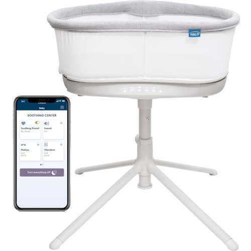 Halo BassiNest Connected Swivel Sleeper 3.0, White/Grey
