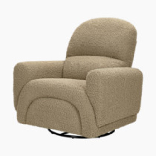 babyletto Rainbow Recliner and Swivel Glider - Latte Teddy Loop
