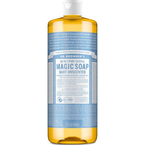 Dr. Bronner's Baby Unscented Pure-Castile Liquid Soap, 32 oz