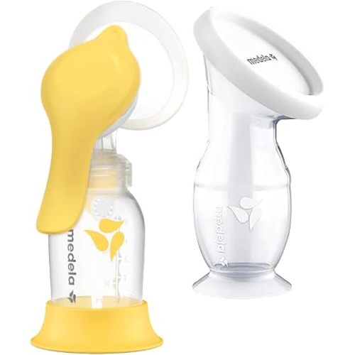 Medela Harmony Manual Breast Pump & Silicone Milk Collector Set, On-the-Go