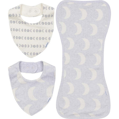3-Piece Baby Neutral Grey Moons Bandana Bib & Burpcloth Set – Gerber Childrenswear
