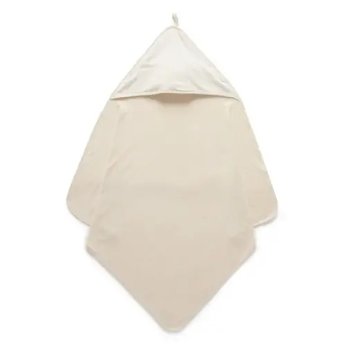 Purebaby Essential Hooded Towel - Wheat melange | Baby Bunting AU