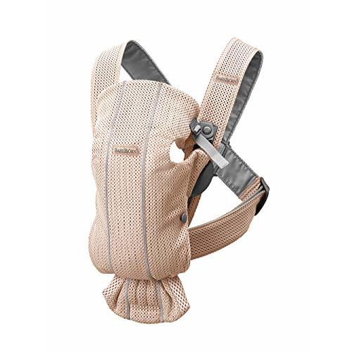 BabyBjörn Baby Carrier Mini, 3D Mesh, Pearly Pink Newborn Carrier (7-25 lbs), Ergonomic, Easy-to-Use