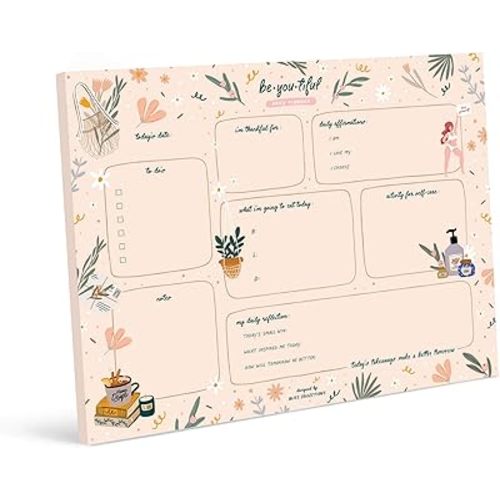 Bliss Collections Daily Planning Pad, To Do List Notebook - Beautiful - Undated Tear-Off Sheets Notepad - Day or Work Calendar, Organizer, Scheduler for Goals, Tasks, Ideas - 8.5" x 11", 50 Sheets