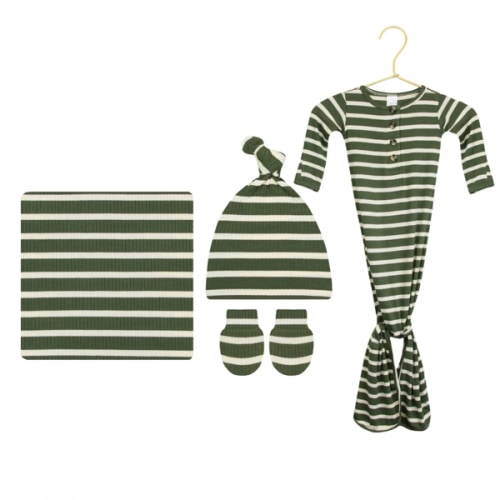 Tyler Ribbed Newborn Hat Bundle (Gown)