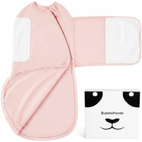 BubblePanda Swaddles for Newborns Rayon Made from Bamboo Sleep Sack 2 Way Zipper Baby Swaddle Silent Velcro Swaddles