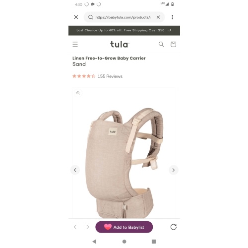 Linen Ergonomic Baby Carrier - Free-To-Grow Sand Tan – Baby Tula US