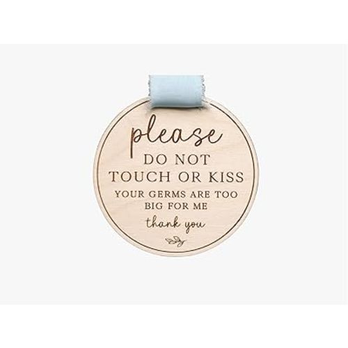 Please Do Not Touch or Kiss Baby Sign, No Touching Baby Car Seat or Stroller Tag, Do Not Touch Sign for Newborn