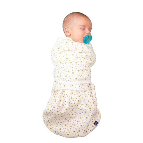 Uni Organics Organic Cotton Velcro Swaddle 0-3 Months Babies - Velcro Swaddles for Newborns for Proper Hip Movement - Durable & Convenient Baby Swaddles