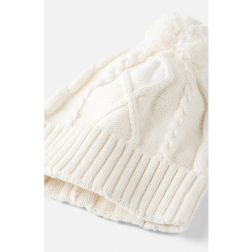 Organic Cotton Cable Knit Hat, 0-3M