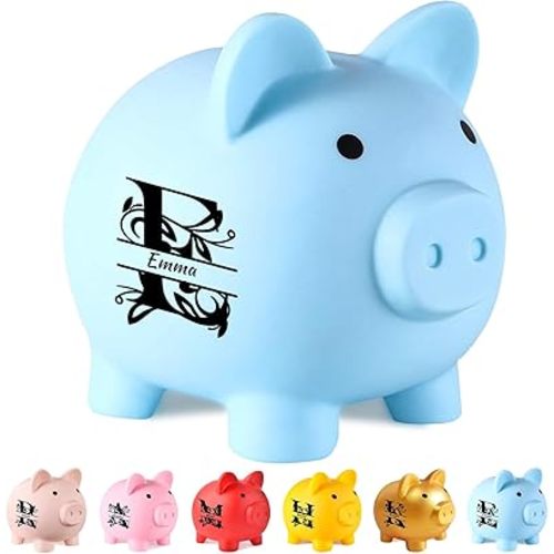 Custom Piggy Bank for Kids, Kids First Piggy Bank Gift,Teaching Savings,Birthday Gift Personalized, Cute Piggy Shape Design