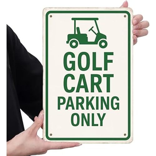 Golf Cart Parking Only Metal Sign Vintage Golf Wall Art Decor for Home Office Golf Room Driveway,Golf Course Clubhouse Yard Golf Lovers Gifts