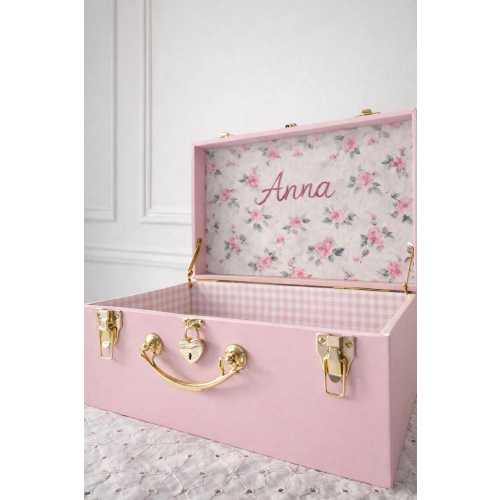 Personalized Leather Baby Keepsake Trunk Large Storage Gift for Newborn Nursery Gift Monogram Design Custom Chest Infant Present Luxury Gift