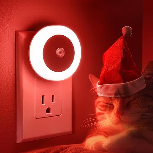 Briignite 2 Pack Red Night Light, LED Night Light for Kids, Plug in Night Light, Light Sensor Night Lights, Smart Night Light, Hallway Lights, Wall Light, Nightlight for Adult, Red Lights, 0.6W 60LM