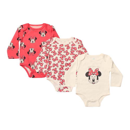 Magic Threadz Disney Clothes Baby Girls Bodysuit 3-Pack – Minnie Mouse & Marie from The Aristocats Onesies Newborn to Infant