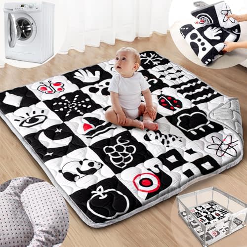 Baby Play Mat, 50x50 Playpen Mat with Machine Washable