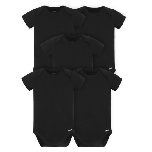 3-6 month Gerber Baby Boy or Girl Gender Neutral Onesies Brand Premium Cotton Interlock Bodysuits, 5-Pack