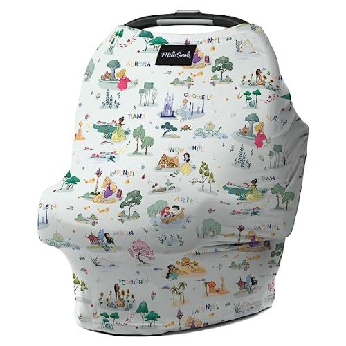 Milk Snob Original Disney Princess 5-in-1 Cover, Added Privacy for Breastfeeding, Baby Car Seat, Carrier, Stroller, High Chair, Shopping Cart, Lounger Canopy - Newborn Essentials, Nursing Top