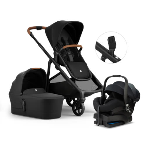 Full Sized Pram & Capsule - Babybee Juno | Black Tan
