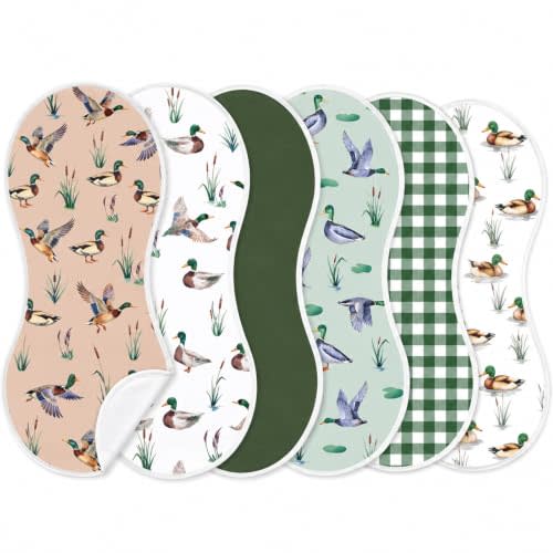 party greeting 6 Pcs Baby Burp Cloths Soft Burping Rags, Mallard Duck | 19 x 9 Inch, Absorbent Spit up Cloth, 100% Polyester, for Newborn Boys Girls, Baby Shower, Registry Gift, Nursery Decoration