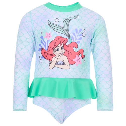 Disney Princess Little Mermaid Ariel UPF 50+ One Piece Bathing Suit Toddler to Kid
