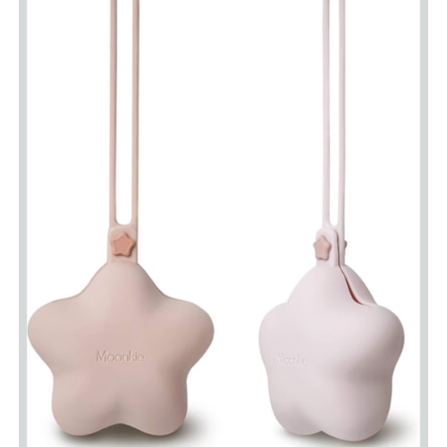 Moonkie Silicone Pacifier Holder Case, Cute Portable Pacifier Storage Case, 2 Pack