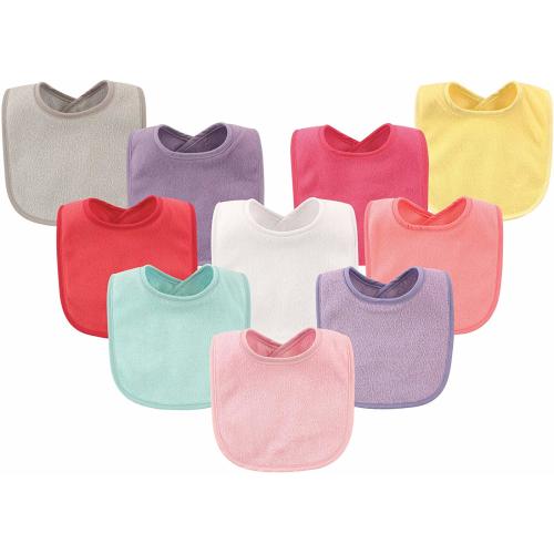 Baby Drooler Bibs with Waterproof Lining, 10 Pack