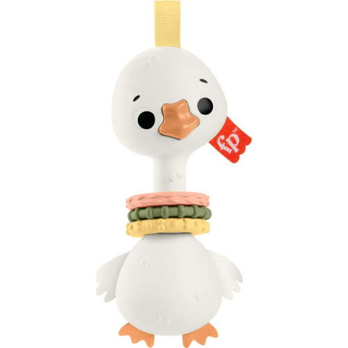 Fisher-Price Clack & Quack Goose Baby Toy with Fine Motor Activity for Newborns, 4.5 in