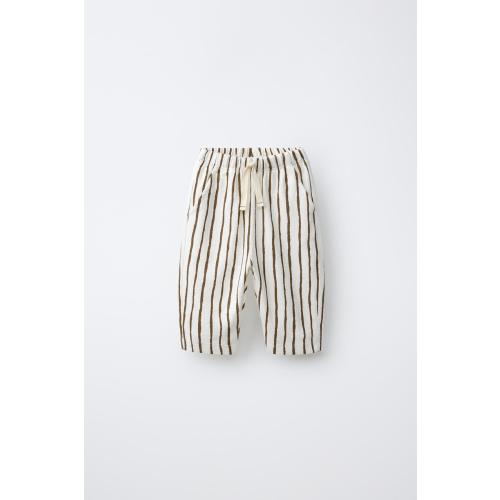 STRIPED BAGGY PANTS - Light ecru | ZARA United States