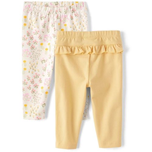 Girls Floral Ruffle Leggings 2-Pack | 0-3 M