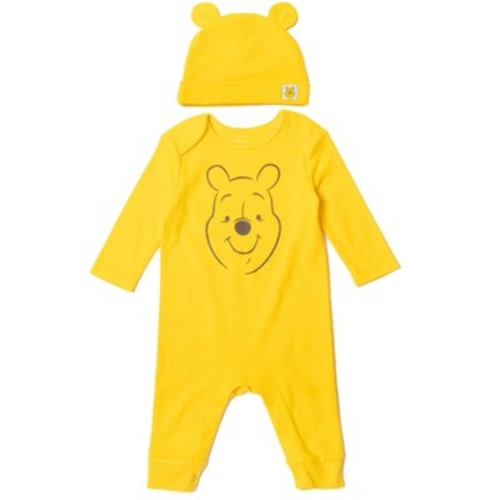 Disney Winnie the Pooh Newborn Baby Boys Snap Cosplay Coverall and Hat 6-9 Months