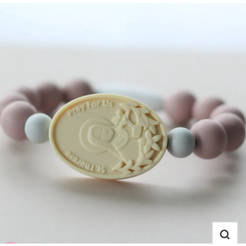 St. Therese with Sts. Zelie and Louis Saint Bracelet | Mauve