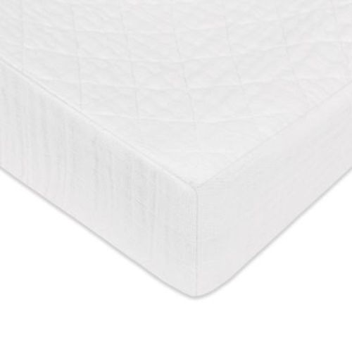 Babyletto Quilted Changing Pad Cover in GOTS Certified Organic Muslin Cotton - Plain White