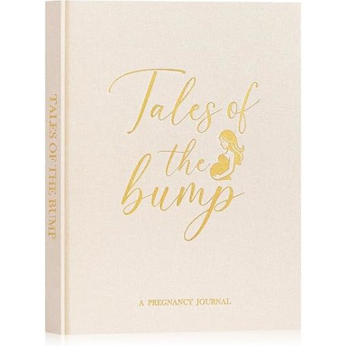 Lanpn My Pregnancy Journal Memory Book for First Time Mom, 156 Page Pregnant Announcement Must Have Planner Scrapbook, Mom to Be Keepsake Gift Pregnancy Tracking Diary for Expecting New Parent Beige