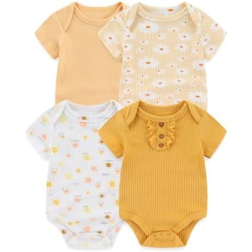 4-Pack Short Sleeve Baby Boy Girl Rompers Cartoon New born Unisex 0-12M Infant Clothes
