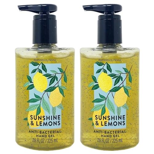 Bath & Body Works Sunshine & Lemons Hand Sanitizer with Pump - Conditioning for Soft, Clean Hands - Bright, Fresh Fragrance - Vitamin E & Aloe-Infused - Thoughtful Gift - 2-Pack