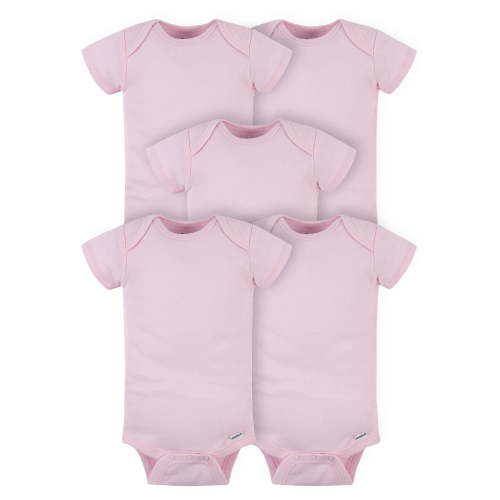 Gerber Baby Girl or Boy Gender Neutral Onesies Brand Cotton Rib Bodysuits, 5-Pack