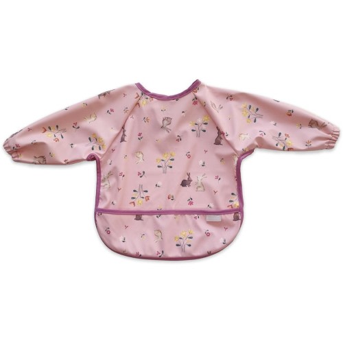 Plum Baby Bunny Long Sleeve Feeding Smock - Berry - Size One Size