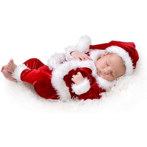ForBaysy Newborn Baby Christmas Photo Props Outfit Infant Boys Girl Photoshoot Costume Red jumpsuit With Xmas Hat