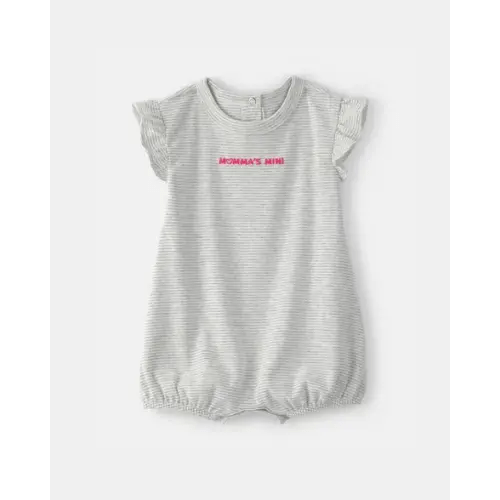 Baby Girl 'Momma's Mini' Short-Sleeve Romper - Grey | Carter's
