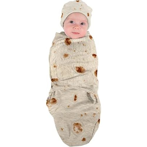 Cuddle Club Baby Swaddle | 100% Cotton Adjustable Hook-and-Loop Fastener Newborn Blanket Wrap - with Novelty Hat Beanie